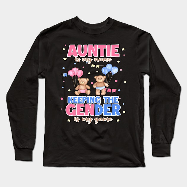 Gender Reveal Auntie Design For a Keeper Of The Gender Gift For Women Mother day Long Sleeve T-Shirt by tearbytea